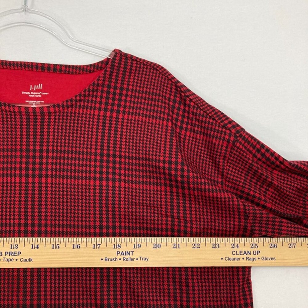 J. Jill size XL Petite Red Black‎ Houndstooth Simply Supima Stretch Tunic - Picture 7 of 10